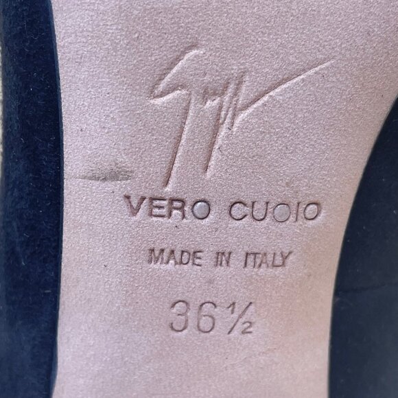 Giuseppe Zanotti Women’s Black Suede Rhinestone Accent VIV 100 Heels Size 6.5 - Picture 8 of 11